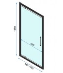 REA/S - Přístěnná sprchová kabina Rapid Swing Black Dveře: 90 x Sprchová zástěna: 100 KPL-009954