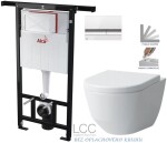 ALCADRAIN Jádromodul - předstěnový instalační systém s bílým/ chrom tlačítkem M1720-1 + WC LAUFEN PRO LCC RIMLESS + SEDÁTKO AM102/1120 M1720-1 LP2