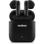 Niceboy HIVE Beans černá / TWS bezdrátová sluchátka / Bluetooth 5.0 / IPX4 / Handsfree / Nabíjecí pouzdro (hive-beans-black)