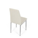 Židle jídelní, krémová látka, šedé kovové nohy