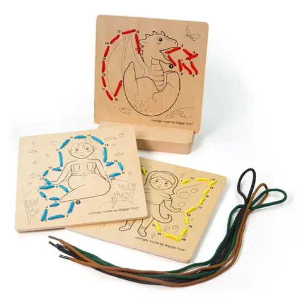 Bigjigs Toys Provlékání podle čísel - Pohádky