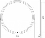 MEXEN - Rose zrcadlo s osvětlením, 90 cm, LED 600 9810-090-090-611-00