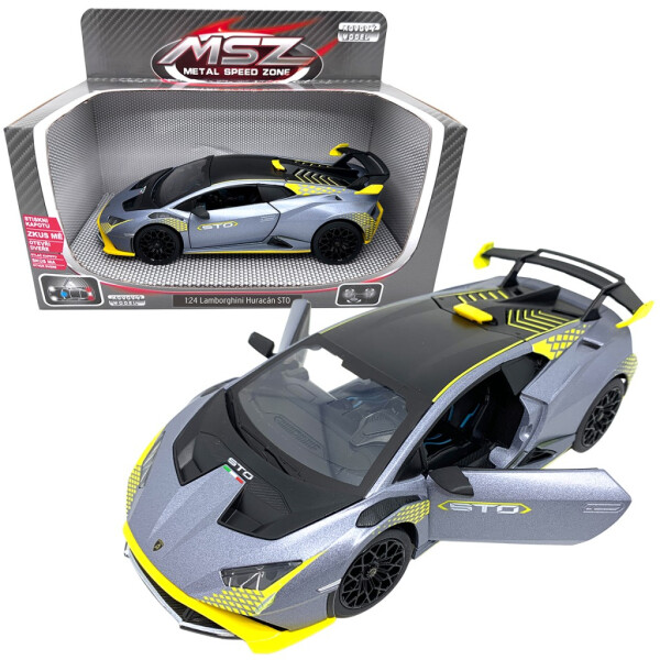 Kovový model - 1:24 Lamborghini Huracán STO Stříbrně šedá - Sparkys