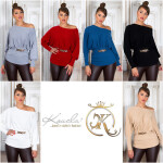 Sexy vypasovaný svetr 9295 - In Stylefashion UNI hnědá