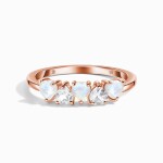 Royal Fashion prsten 14k zlato Vermeil GU-DR20559R-ROSEGOLD-MOONSTONE-TOPAZ Velikost: 10 (EU: 61-63)