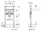 GEBERIT - Duofix Montážní prvek pro umyvadlo, 82-98 cm, pro stojánkové armatury, zápachová uzávěrka na omítku 111.489.00.1
