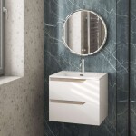 Kielle - Idolio Zrcadlo s LED osvětlením a vyhříváním, průměr 59 cm, chrom 50324013