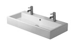 DURAVIT - Vero Dvojumyvadlo 100x47 cm, s přepadem, 2 otvory pro baterie, WonderGliss, bílá 04541000241