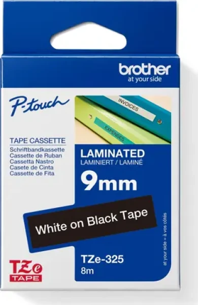Brother TZe-325 černá/bílá / Páska / Laminovaná / 9 mm / 8 m
