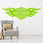 Samolepka Harley Davidson oheň Barva: šedá, Velikost: 100 x 35 cm
