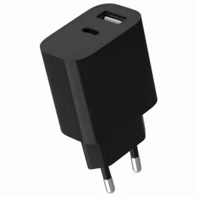 Gembird TA-UC-2AC12-01-BK černá / Síťová nabíječka / USB-A + USB-C / 2,4 A (TA-UC-2AC12-01-BK)