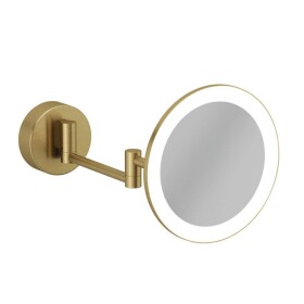 KLUDI - Vela R Kosmetické nástěnné zrcátko s LED osvětlením, kartáčované zlato 58995N0W