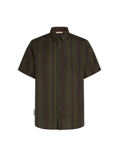 ICEBREAKER Mens Mer 125 CL Steveston SS Shirt Plaid, Dark Loden/Bittersweet velikost: XL