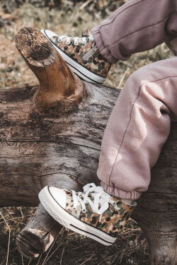 Dětské vysoké tenisky s zipem Béžová a zelená Filemon 21