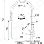 FRANKE - Eos Neo Dřezová baterie FC 0045.503 s výsuvnou koncovkou, antracit 115.0628.256