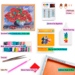 Antistresové omalovánky TSvetnoy TSvetnoy, LG206e, Diamond painting - diamantové malování, 40 x 50 cm, Vlčí máky