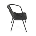 Zahradní židle, kov, plast, černá, AZC-H1001 BK