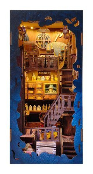 3D skládačka Zarážka na knihy Miniatura domečku Magická knihovna