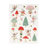 Meri Meri Vánoční samolepky Christmas fairy – 10 archů, červená barva