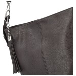 Módní dámská kožená kabelka na rameno Sherica, tmavě hnědá