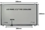 17,3" SIL LCD panel FHD IPS matný / Náhradní díl / 30 PIN / úchyty nahoře a dole / LED (77047910)
