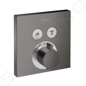HANSGROHE - Shower Select Termostatická baterie pod omítku pro 2 spotřebiče, kartáčovaný černý chrom 15763340