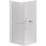 CERANO Sprchová zástěna Walk-in Onyx Y L/P - 8 mm + polička/držák na ručníky - chrom, mléčné sklo - 90x200 cm