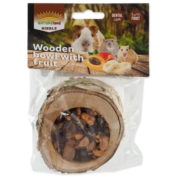 Nature Land Nibble Pochoutka miska plněná ovocem dřevěná 120g (905-35014)