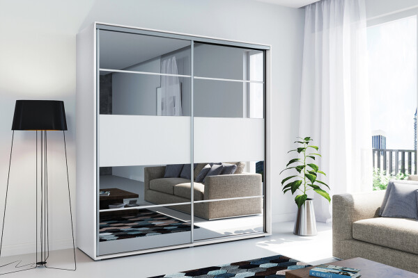 Šatní skříň Ska A6 XL Barva korpusu: Bílá, Rozměry: 150 cm, Dveře: Bílé