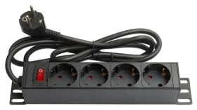 Good Connections 19" PDU černá / PDU / 1U / 4x zásuvka / 16 A / 1,8 m (GC-N0075)