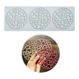 Dortisimo Silikonová forma na krajku Srdíčkové kruhy