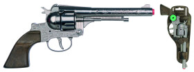 Revolver kovbojský stříbrný, kovový - 12 ran - Alltoys Gonher