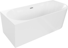 MEXEN/S - Mia vana volně stojící rohová levá 150 x 75, bílá, sifon a přepad chrom 52691507500L-01