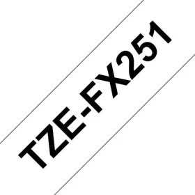 Brother TZE-FX251 bílá/černá / Páska pro tiskárnu štítků / flexibilní / laminovaná / 24 mm / 8 m (TZE-FX251)