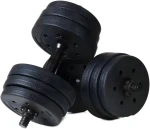 FUNFIT Jednoruční činky 2x10 kg / Činka / Bitumenový povrch / Sada 2 ks (5905771302115)