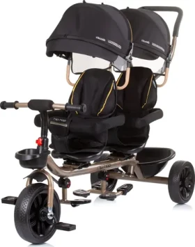 CHIPOLINO Tříkolka pro dvojčata Hip Hop Ebony (TRKHH0231EB)