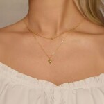 Dvojitý stříbrný náhrdelník Isabelle Gold - stříbro 925/1000, srdce, Zlatá 50 cm