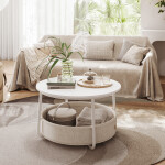 Konferenční stolek 75x75x45cm, mdf, bílá, AFK-E1144 WT