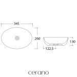 CERANO - Umyvadlo keramické - na desku - Doria - bílá lesklá - 34,5x26 CER-680339