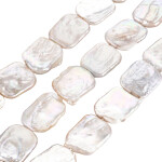 Přírodní barokní Keshi perla - bílá - 18-22 x 14-16 x 3-7 mm - 1 ks