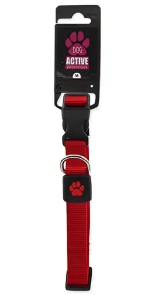 Active Dog Premium M červená 2x34-49cm / Obojek pro psy / Nylonový / Nastavitelná délka (0904-90143)