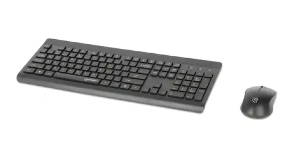 Manhattan MWK7350 černá / Set klávesnice a myši / bezdrátový / 2,4 GHz / 104 kláves / optická myš 1200 DPI (180771)