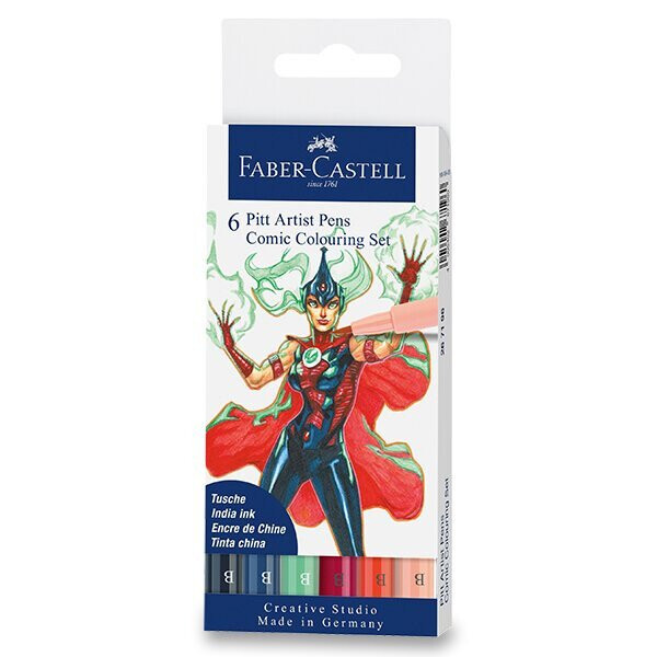 Faber - Castell Popisovač Pitt Artist Pen Comic - mix barev 6 ks