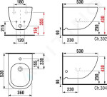 JIKA - Mio Závěsný bidet, otvor pro baterii, s postranními otvory, bílá H8317120003041