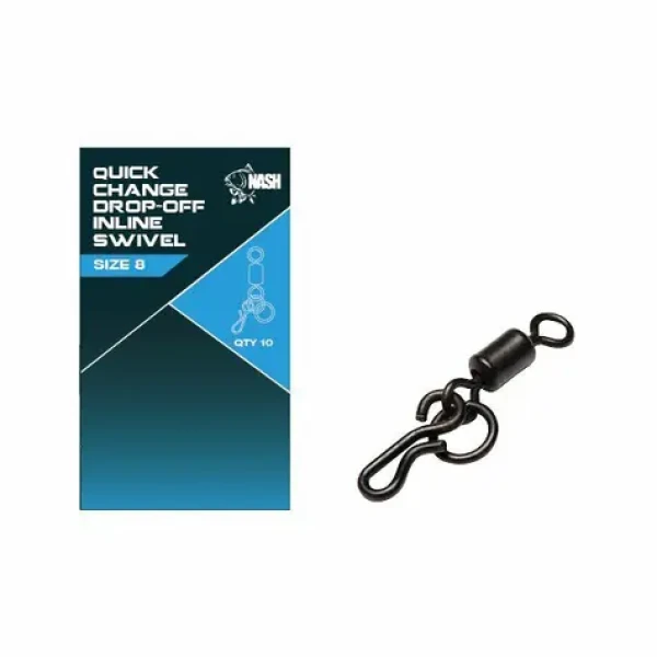 Nash Obratlík Quick Change Drop Off Inline Swivel Velikost 8 10ks (T8116)