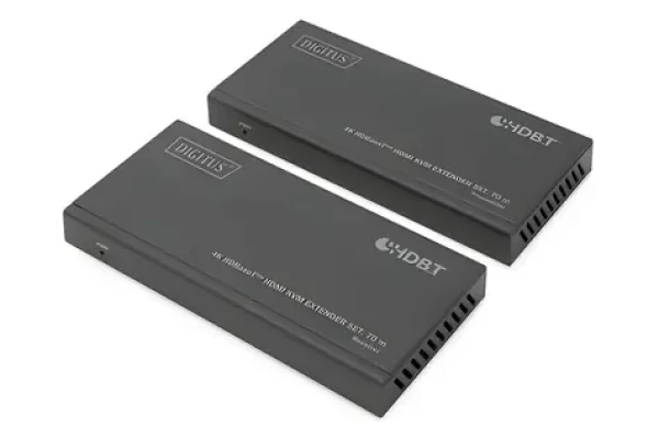 Digitus HDMI KVM Extender Set černá / HDBaseT extender / Full HD 70m / 4K 40m / USB KVM / PoC (DS-55512)