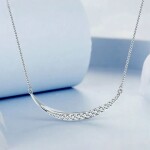 Stříbrný dvojitý náhrdelník Cristy 1 ct MOISSANITE + CERTIFIKÁT, Stříbrná 40 cm + 5 cm (prodloužení) certifikát GRA, hadřík na čištění stříbra, dárková krabička