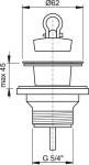 Alcadrain Výpust umyvadlová 5/4" s plastovou mřížkou DN63 A32 A32