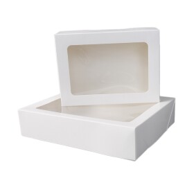 Cake star krabička na makronky nebo cukroví bílá 18 x 13 x 5 cm (na 6 kusů)