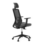 Židle kancelářská, černá MESH síťovina, černá látka, plastový kříž, synchronní mechanismus, kolečka pro tvrdé povrchy